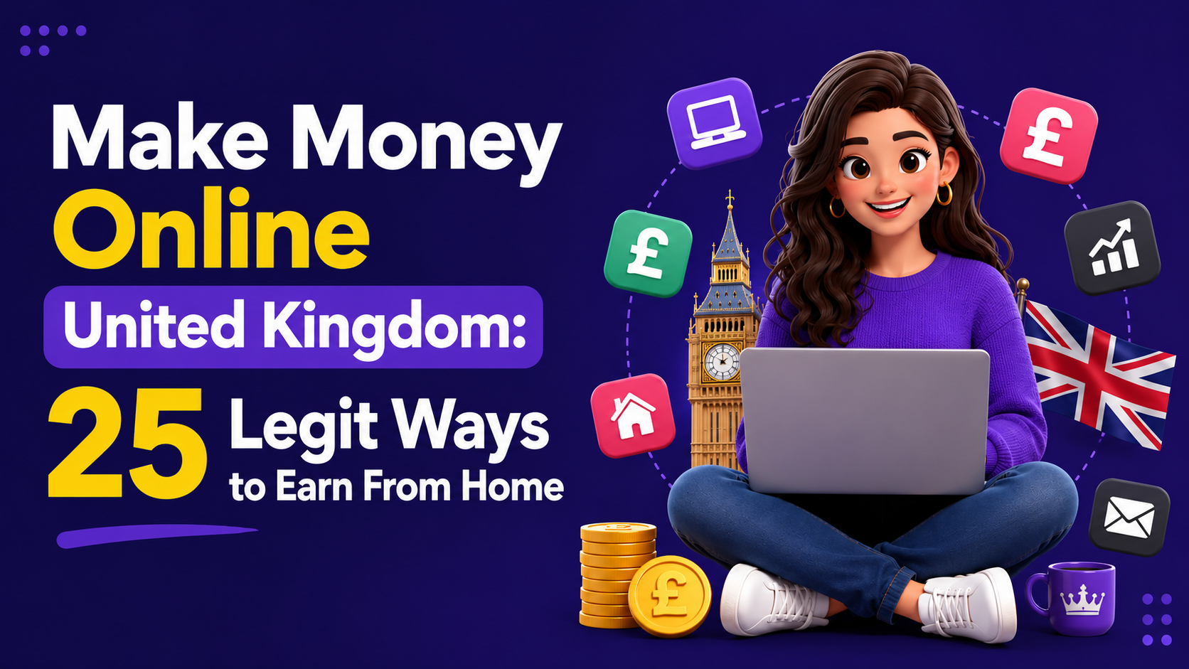 Make money online in the United Kingdom using legitimate work from home methods